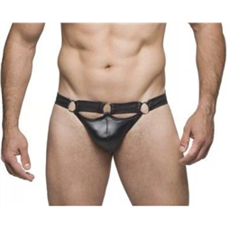 CUECA JOCK C/ ARGOLA TRIPLA FRONTAL - SDS013PRETA