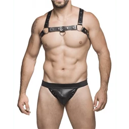 CUECA JOCK COURO C/ ILHS EM V   SDS014