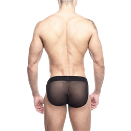CUECA SLIP TULE PRETO SEM FORRO - SD033P