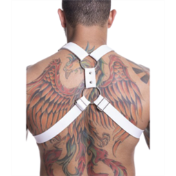 HARNESS EM COURO SINTTICO BRANCO - HX001B