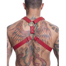 HARNESS EM COURO SINTTICO VERMELHO - HZ001V