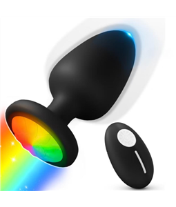 PLUG ANAL COM LED E VIBRAO COM CONTROLE REMOTO -