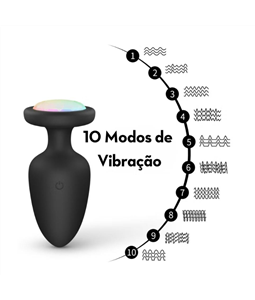 PLUG ANAL COM LED E VIBRAO COM CONTROLE REMOTO -
