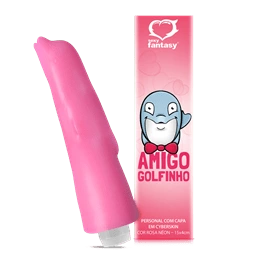 VIBRADOR COM CARINHA DE GOLFINHO CAPA EM CYBER  - 15cm X 4,5cm - 500